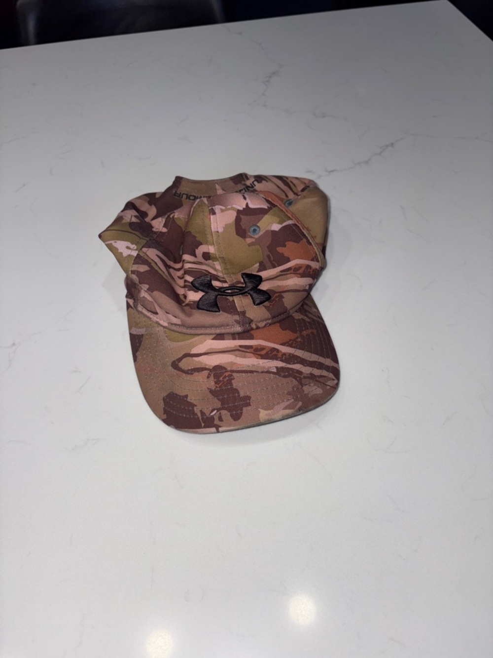 Under Armour Camo Cap in Brown and Tan with Black Logo